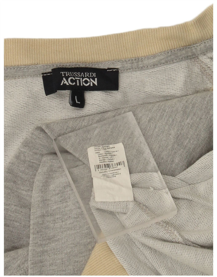 TRUSSARDI Mädchen-Sweatshirt mit Grafik, 9–10 Jahre, Größe L, Grau, Baumwolle