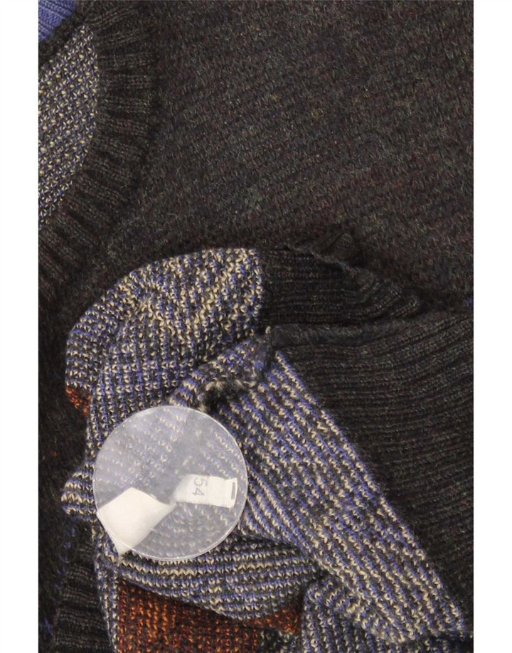 Vintage Herren Pullover mit Rundhalsausschnitt IT 54 XL Mehrfarbig Geometrisch