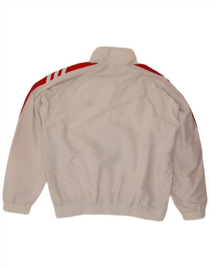 Adidas Herren-Trainingsanzugoberteil, UK-Größe 44/46, großes weißes Colourblock-Polyester