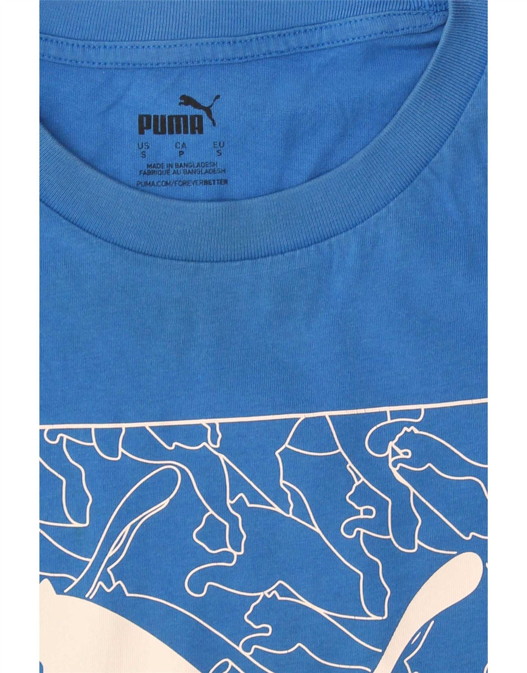 Puma Herren T-Shirt mit Grafik, Größe S, Blau