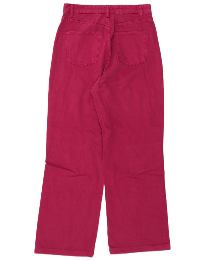 Zara Damen-Jeans mit hoher Taille, EU 42, Größe L, W32, L32, Burgunderrot