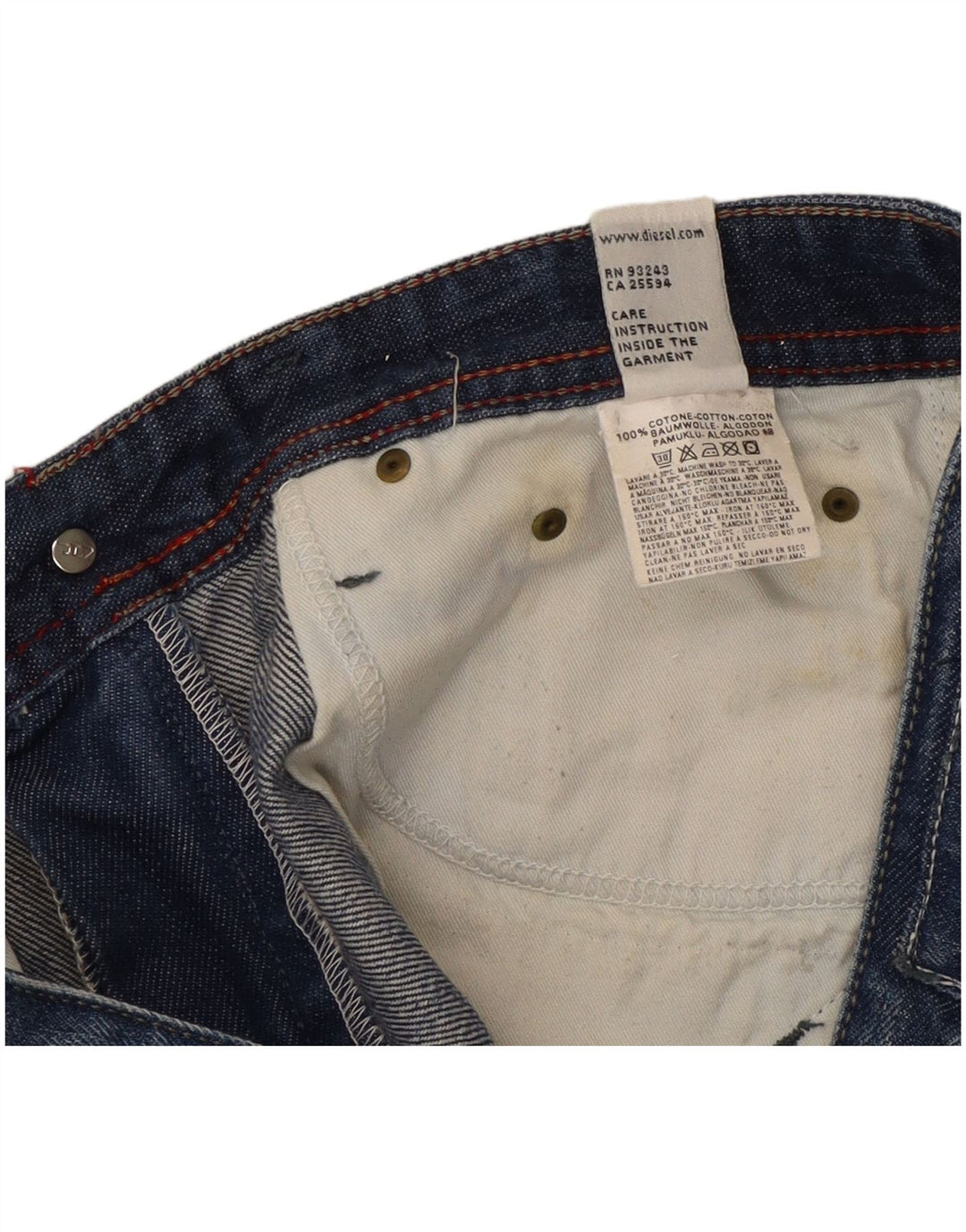 Diesel Damen Distressed Bootcut Jeans W27 L34 Blaue Baumwolle