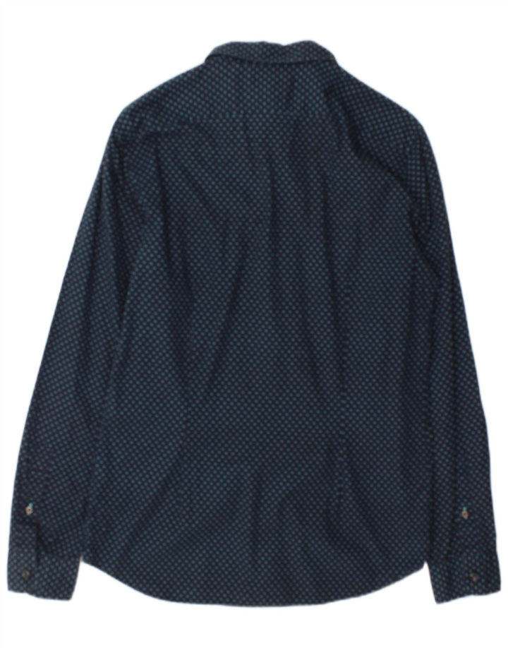 Diesel Herren-Slim-Fit-Hemd aus mittelblauer, gepunkteter Baumwolle