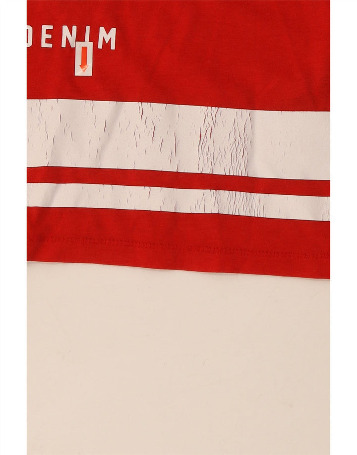 Tommy Hilfiger Herren-T-Shirt mit Grafik, mittelrote Baumwolle