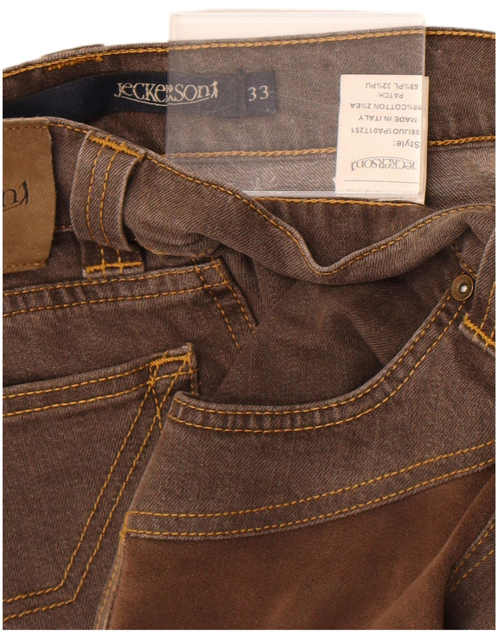 Jeckerson Herren Slim Jeans W33 L31 Braune Baumwolle