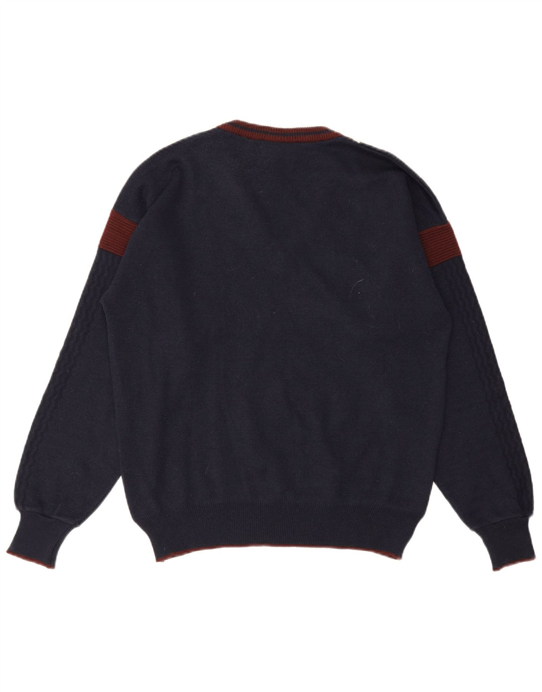 GABICCI Herren-Pullover mit V-Ausschnitt, mittleres Marineblau, Farbblock-Acryl