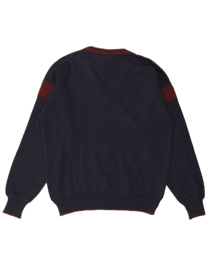 GABICCI Herren-Pullover mit V-Ausschnitt, mittleres Marineblau, Farbblock-Acryl