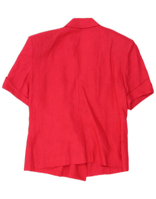 Vintage Damen Kurzarm Zweireiher Blazer Jacke IT 48 XL Rot