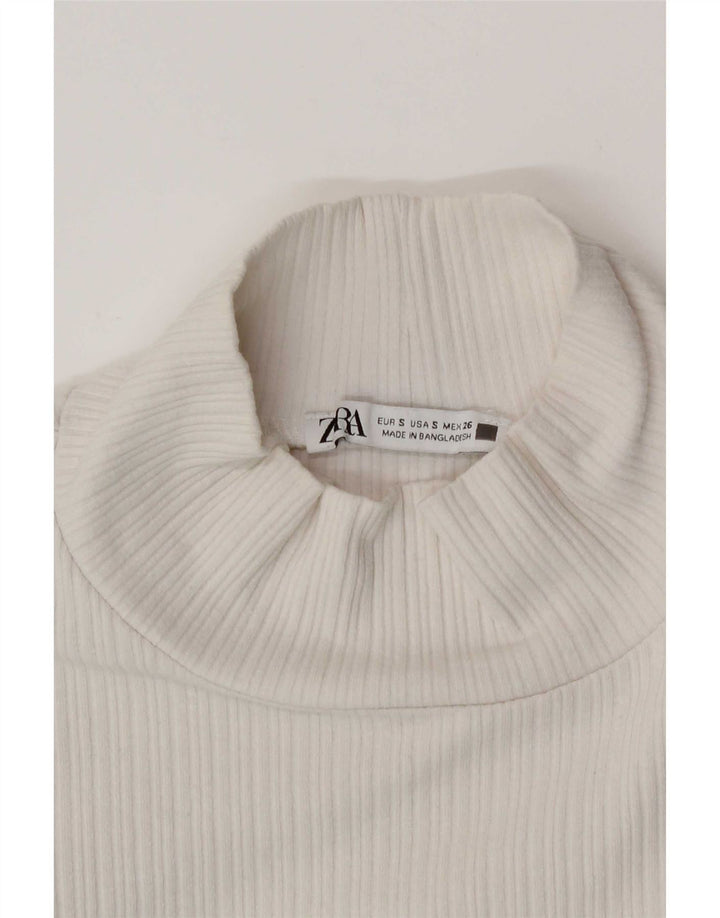 Zara Damen Crop Top UK 8 Small Weiß
