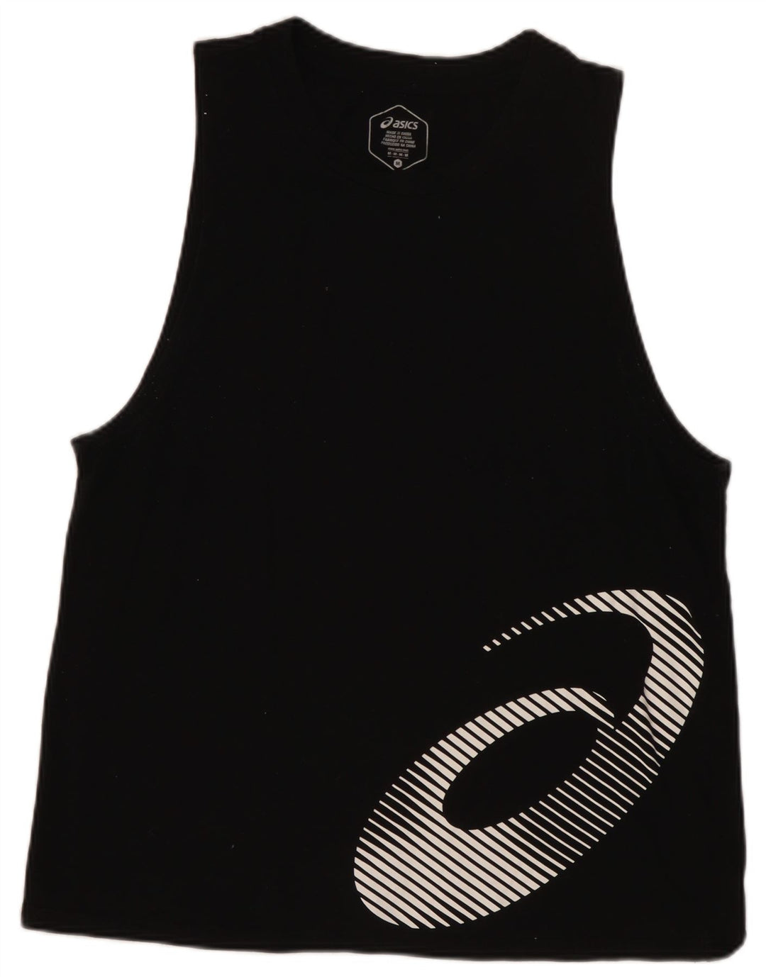 ASICS Damen Graphic Vest Top UK 12 Medium Schwarz