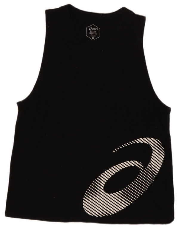 ASICS Damen Graphic Vest Top UK 12 Medium Schwarz