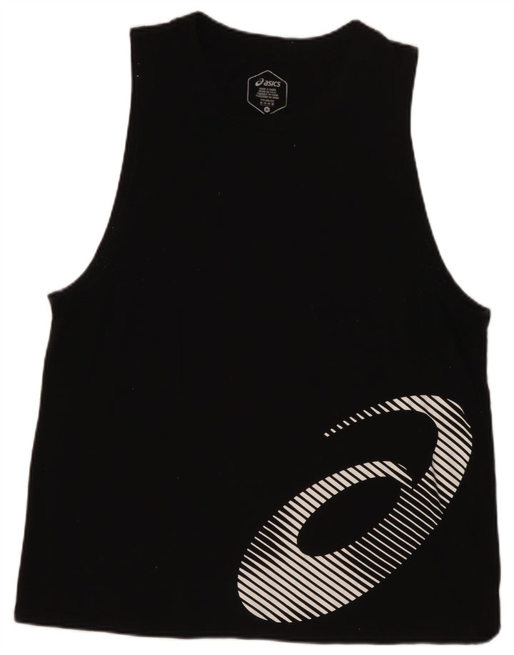ASICS Damen Graphic Vest Top UK 12 Medium Schwarz