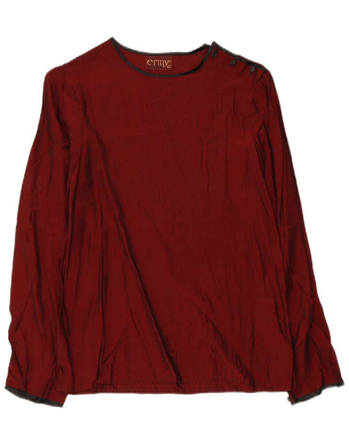 Vintage Damen Bluse Top IT 42 Medium Burgunder Viskose