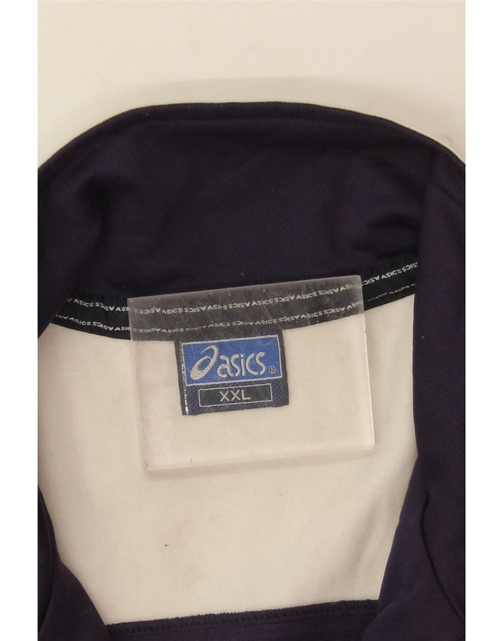 Asics Herren-Trainingsanzugoberteil, Jacke, 2XL, Marineblau, Farbblock