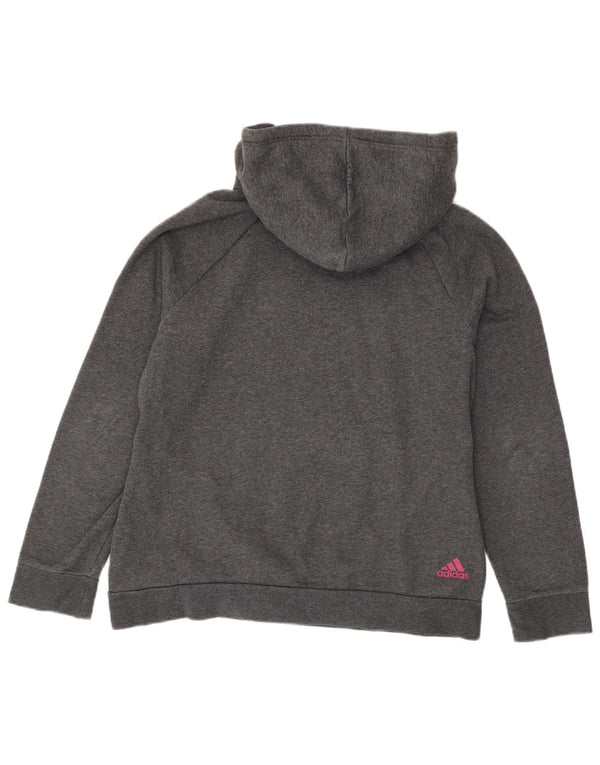 Adidas Damen Graphic Hoodie Pullover UK 16/18 Große grau gefleckte Baumwolle