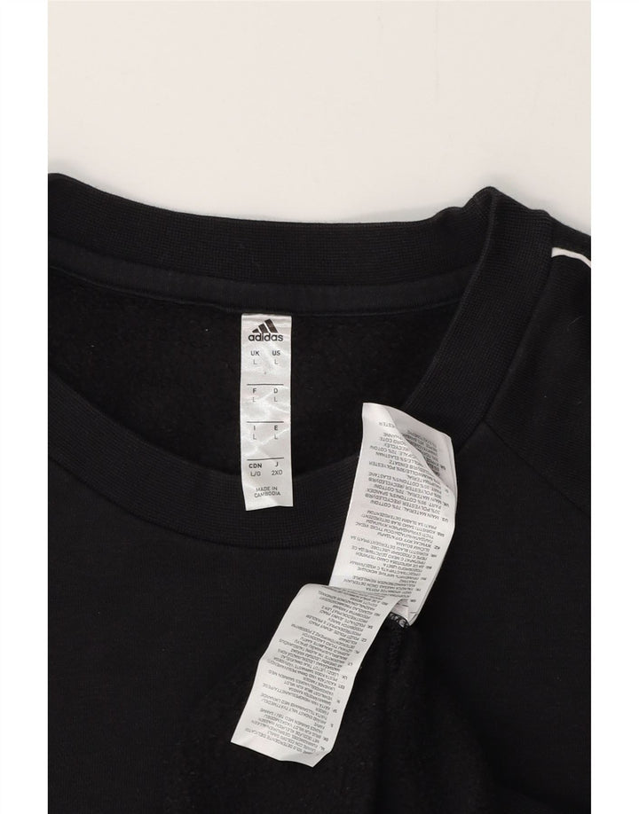 ADIDAS Herren Sweatshirt Pullover Große schwarze Baumwolle