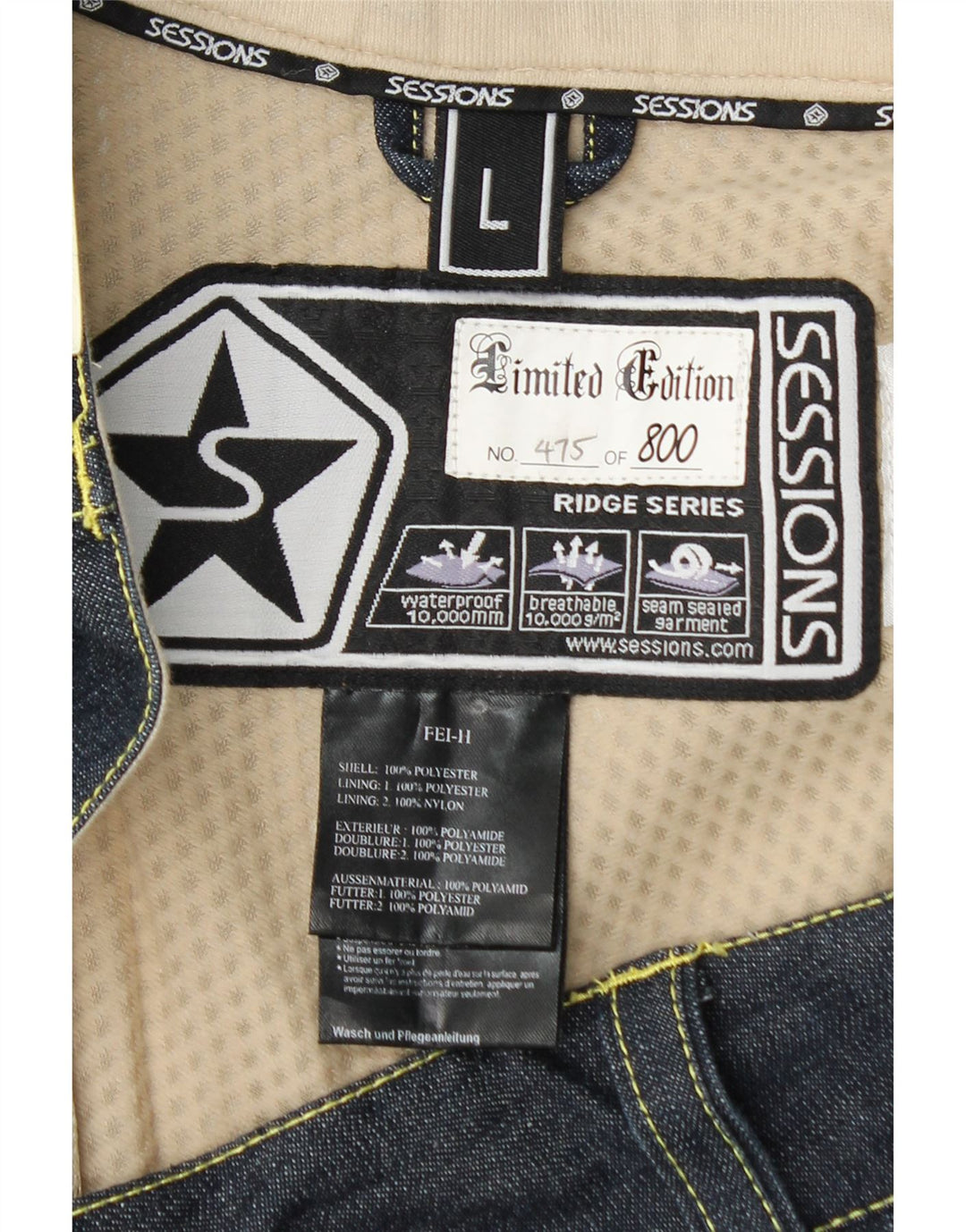 Sessions Herren-Jeans in limitierter Auflage, gerade, Größe L, W38, L33, Marineblau