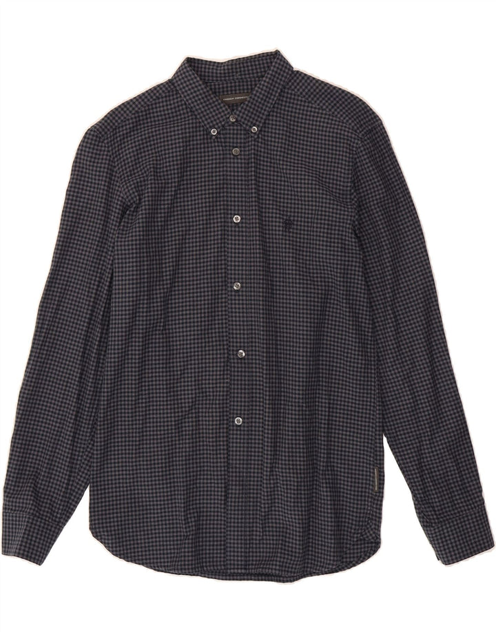 FRENCH CONNECTION Mens Flannel Shirt Small Grey Gingham Cotton Vintage French Connection and Second-Hand French Connection from Messina Hembry 