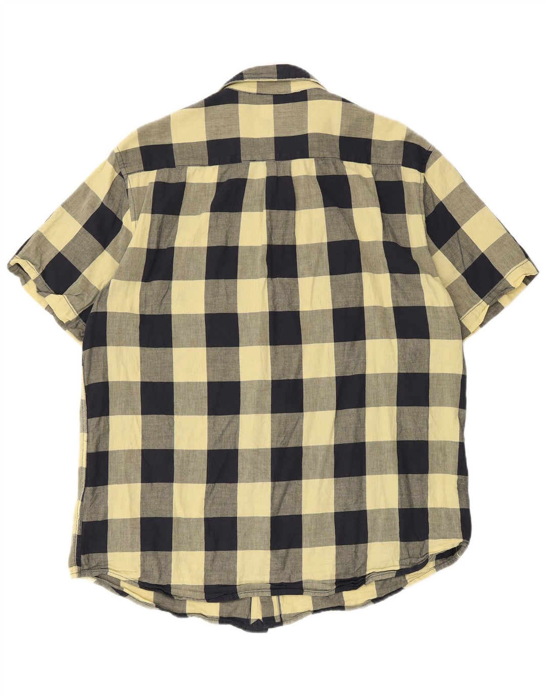Wrangler Herren-Hemd, kurzärmelig, normale Passform, groß, gelbes Gingham-Baumwolle