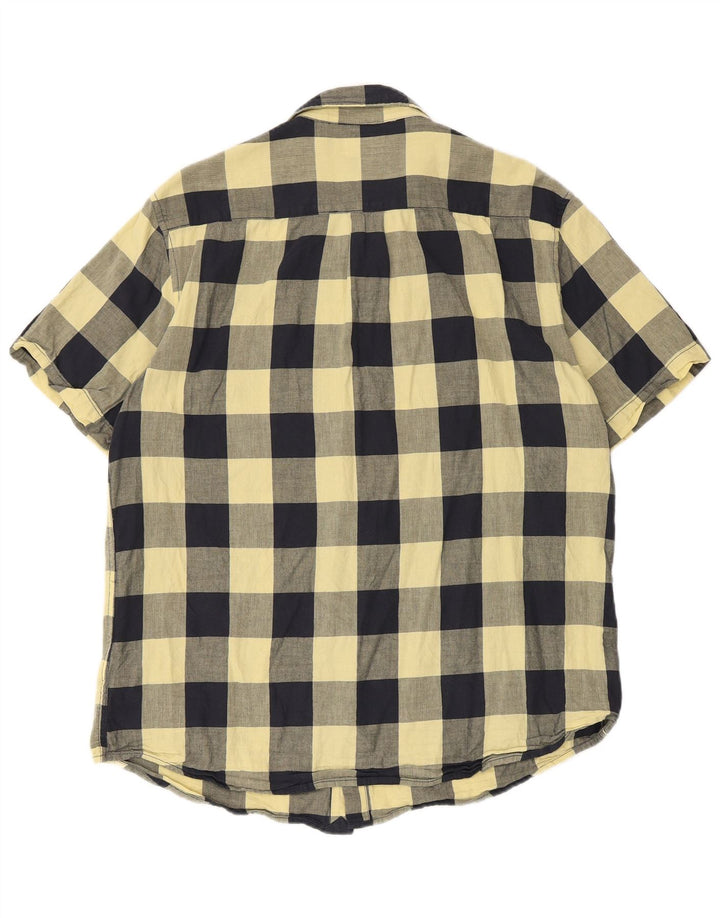 Wrangler Herren-Hemd, kurzärmelig, normale Passform, groß, gelbes Gingham-Baumwolle