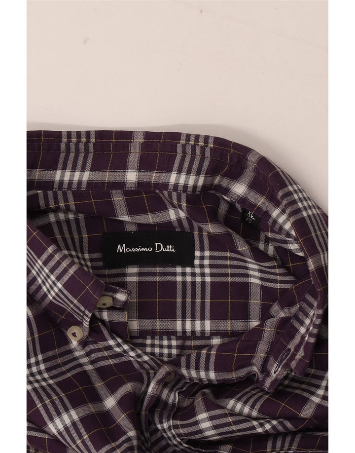 Massimo Dutti Herrenhemd XL Lila kariert