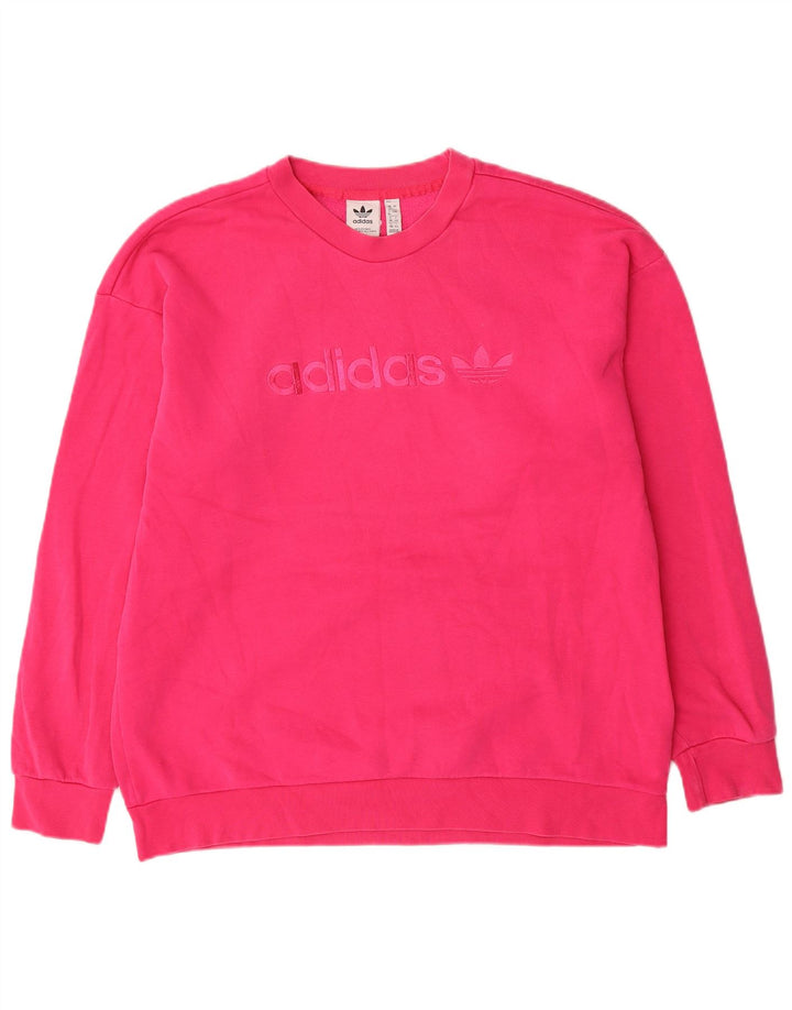 Adidas Damen Graphic Oversized Sweatshirt Pullover UK 12 Mittelrosa