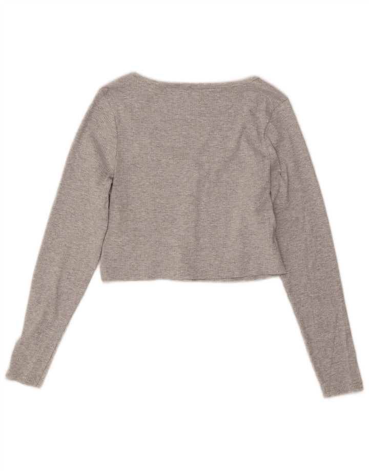 Puma Damen Langarm-Crop-Top UK 18 XL Grau