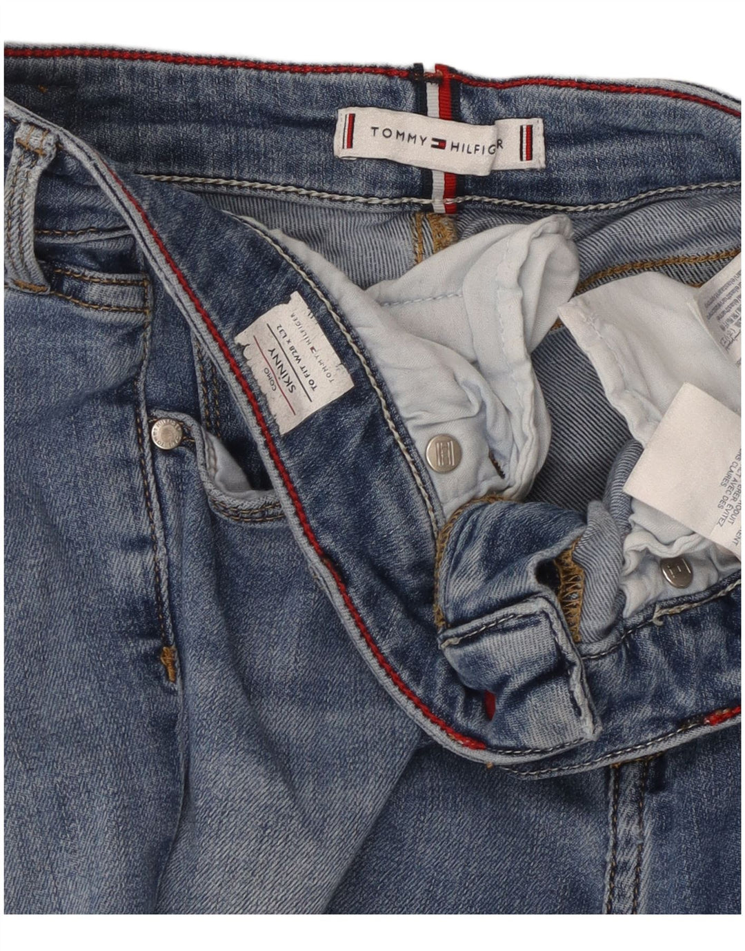 TOMMY HILFIGER Damen Como Skinny Jeans W28 L29 Blaue Baumwolle