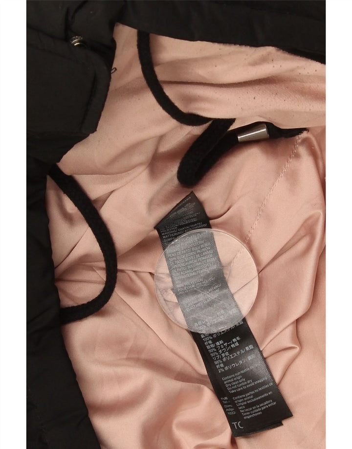 Topshop Damen-Kapuzen-Übergröße, gepolsterte Jacke, Größe S, Schwarz, Polyester