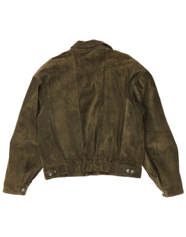 Penelope Damen Wildlederjacke IT 48 XL Khaki Leder