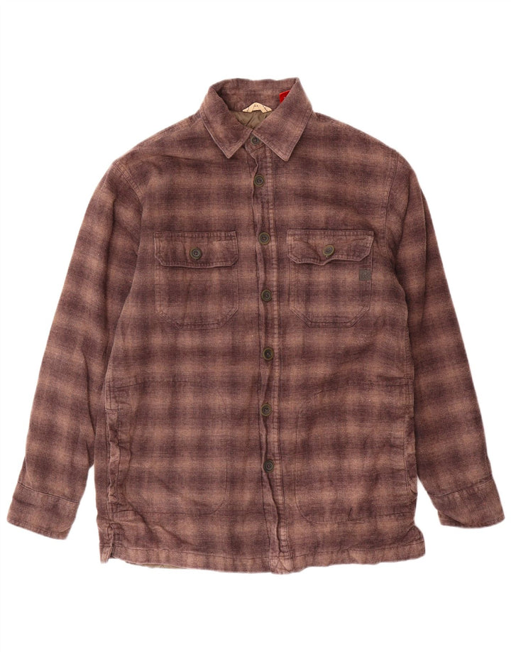 IZOD Herren-Lumberjack-Flanellhemd, klein, braun kariert, Baumwolle
