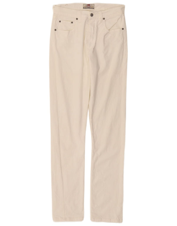 Levi's Damen 475 Straight Jeans W33 L32 Weiße Baumwolle