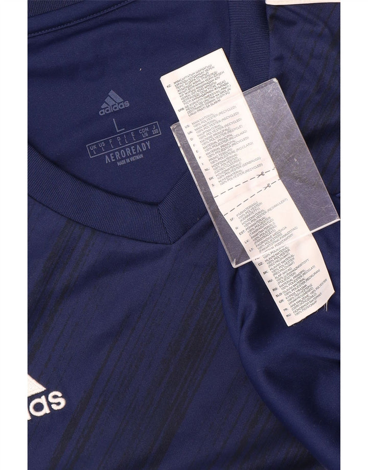 Adidas Herren Aeroready T-Shirt Top Large Marineblau Polyester