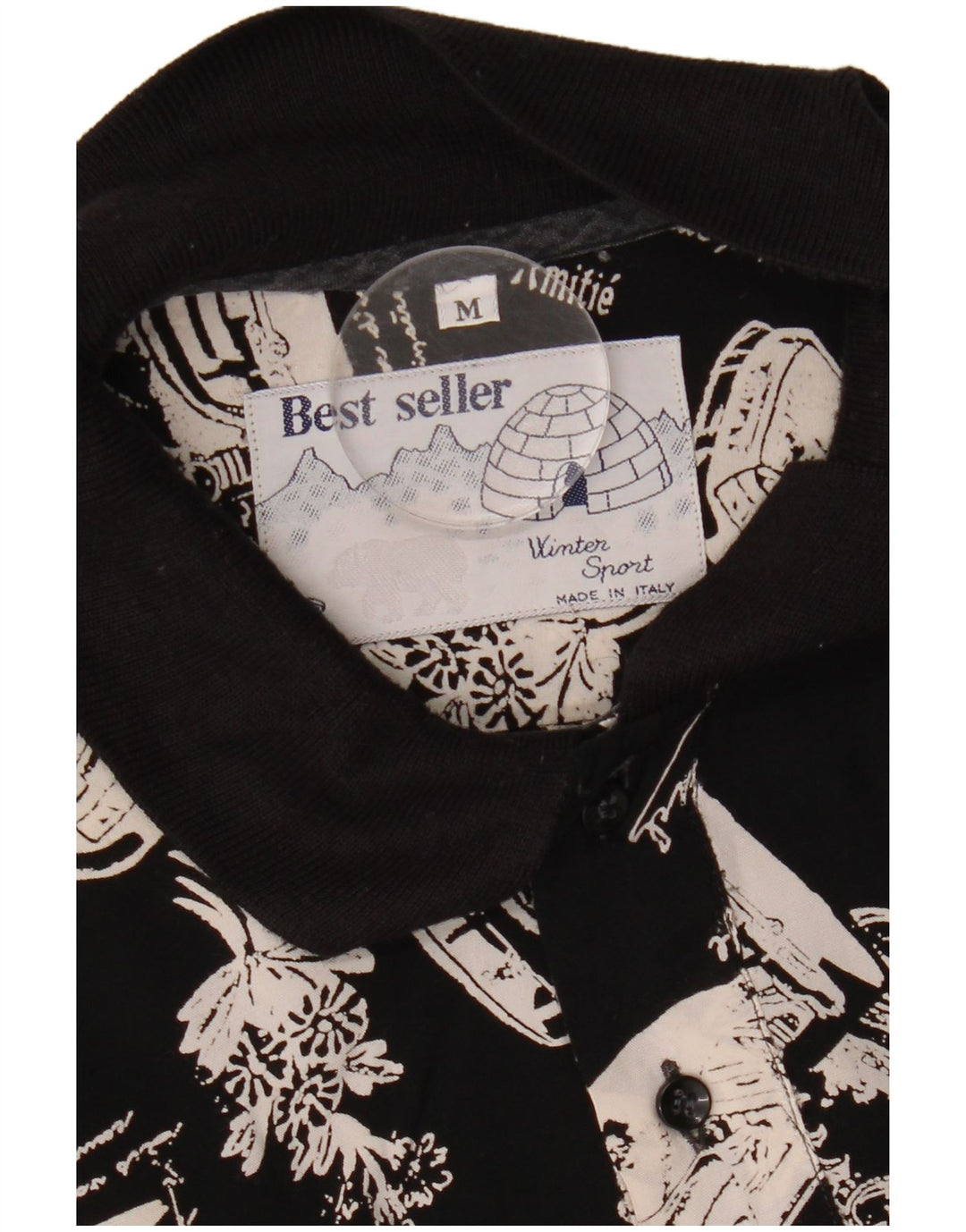 VINTAGE Herren Grafik-Pullover-Shirt Mittelschwarz