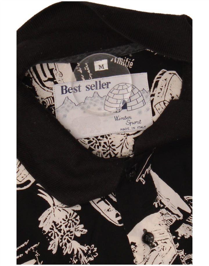 VINTAGE Herren Grafik-Pullover-Shirt Mittelschwarz