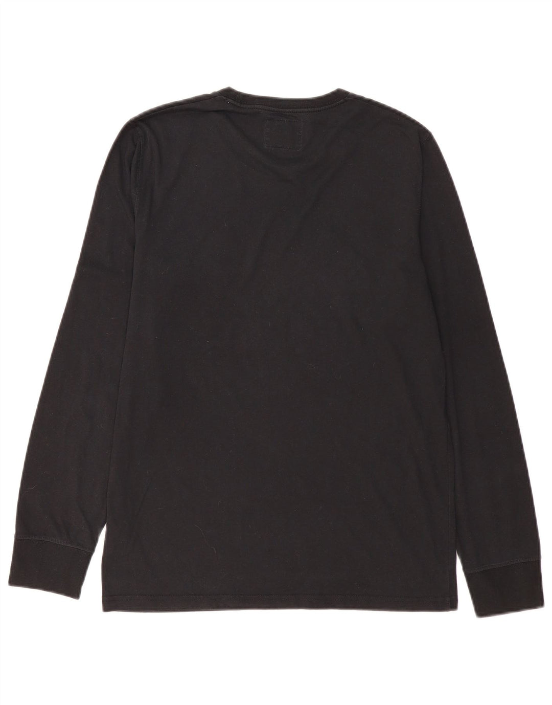 Abercrombie & Fitch Herren-Oberteil mit Grafik, langärmlig, klein, aus schwarzer Baumwolle