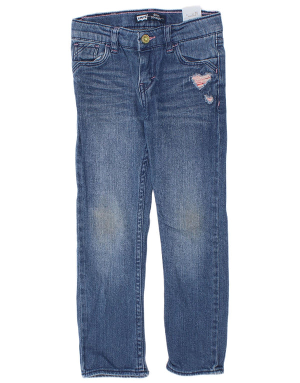 Levi's Distressed Slim Straight Jeans für Mädchen, 4–5 Jahre, W20 L18, blaue Baumwolle