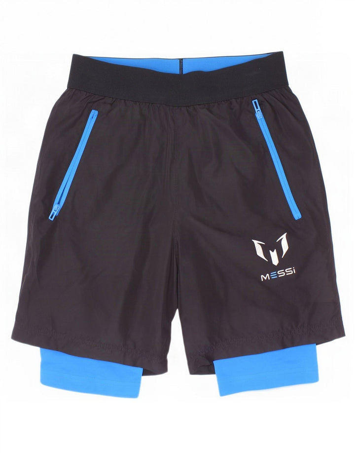Adidas Jungen MESSI Sportshorts 9–10 Jahre, schwarzes Polyester