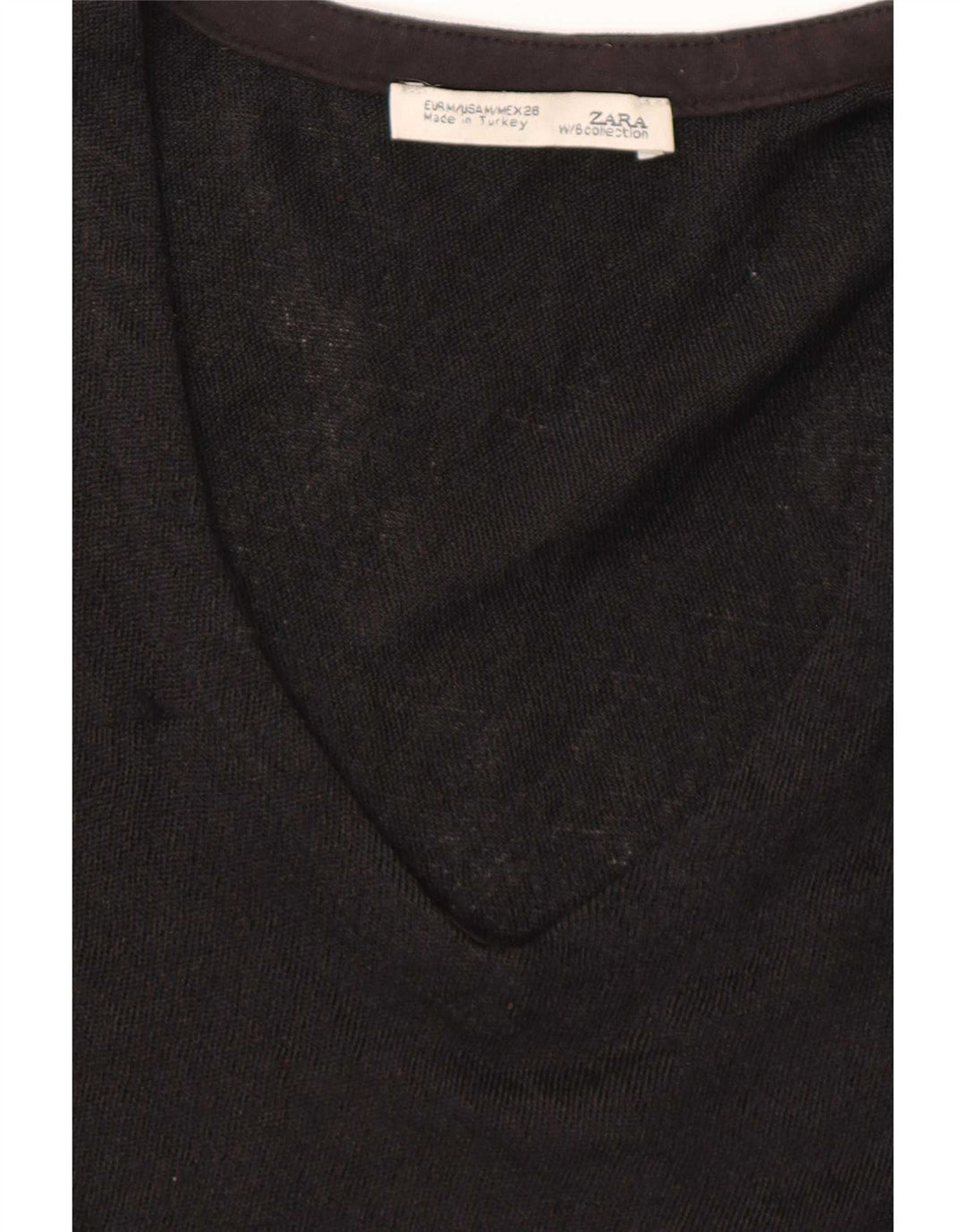 Zara Damen Batwing Top Langarm UK 14 Medium Schwarz
