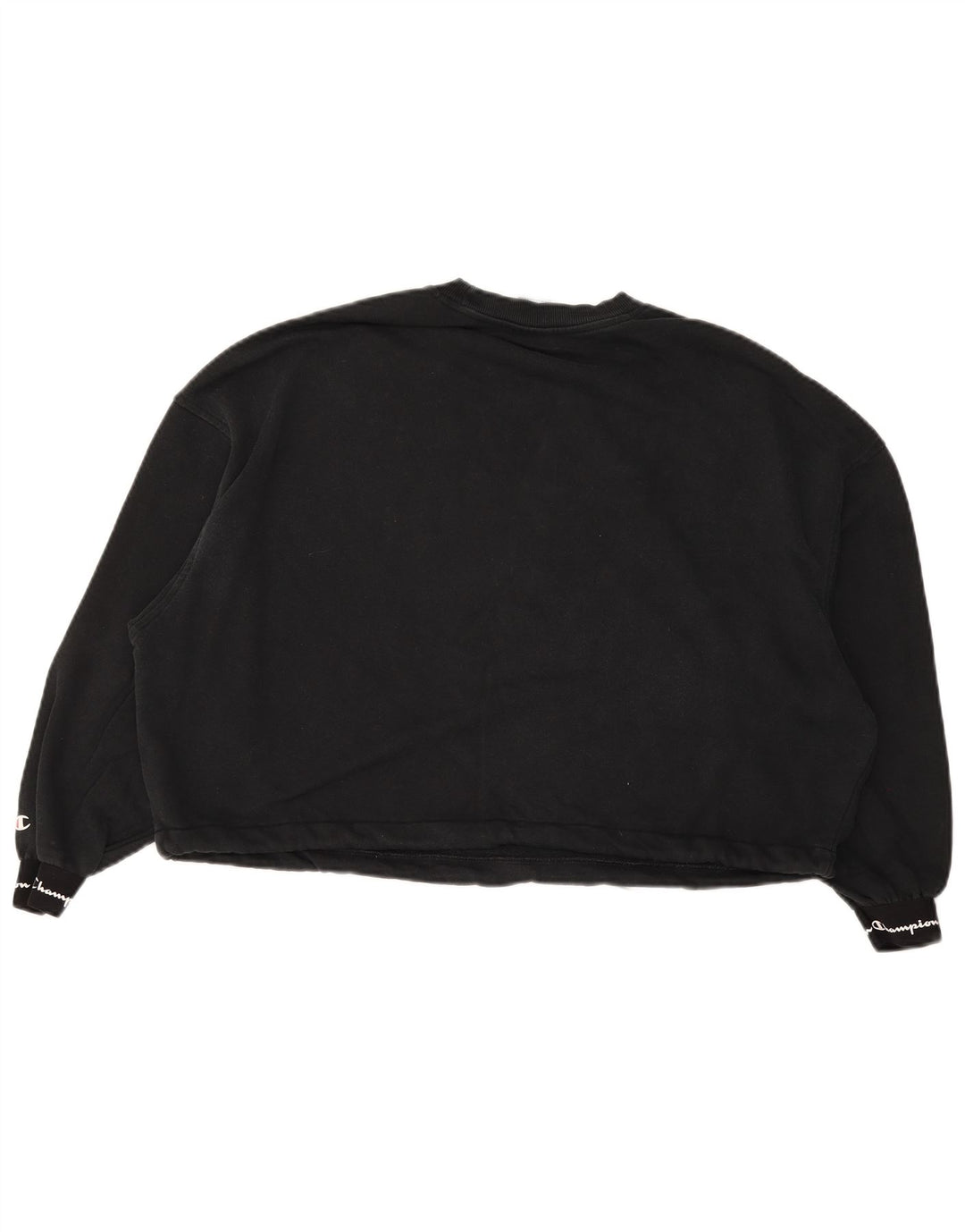 Champion Womens Graphic Oversized Sweatshirt Pullover UK 10 Small Schwarz