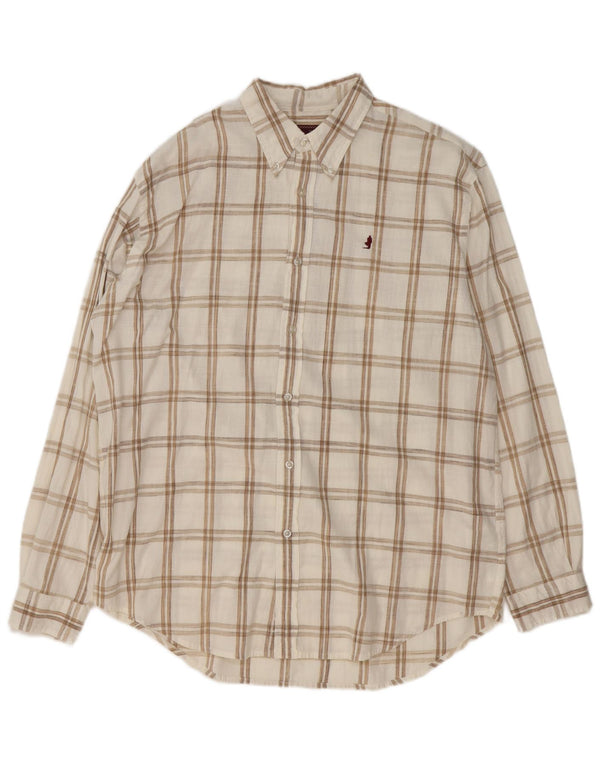 Marlboro Classics Mens Shirt XL White Check Cotton
