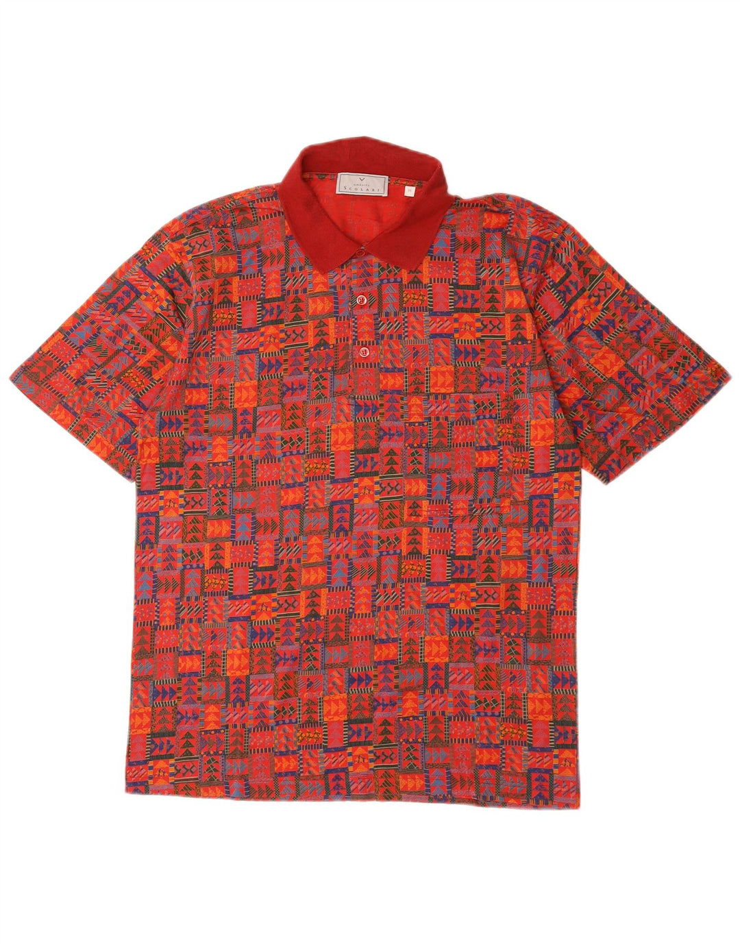 Scolari Herren-Poloshirt, Mittelrot, geometrisch