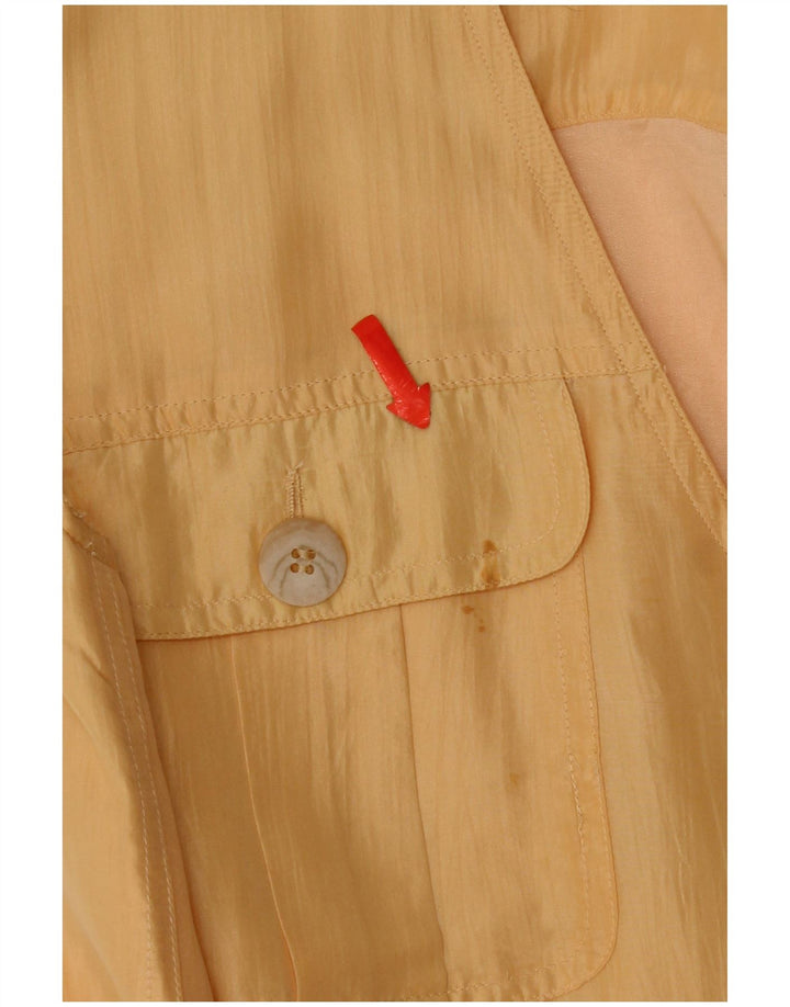 Krizia Damen Ärmelloses Cardigan-Oberteil IT 40 Small Gelbe Seide