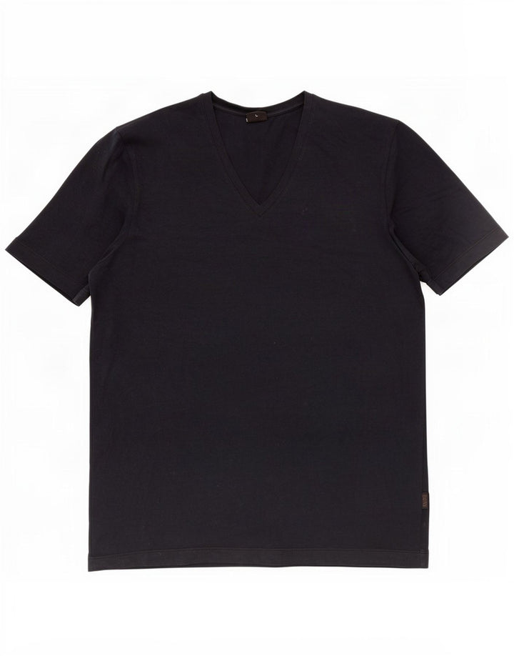 Hugo Boss Herren T-Shirt Top Large Marineblau Baumwolle