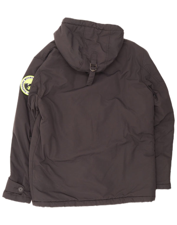 Superdry Herren-Sherpa-Windjacke mit Kapuze, UK 44 2XL, graues Nylon