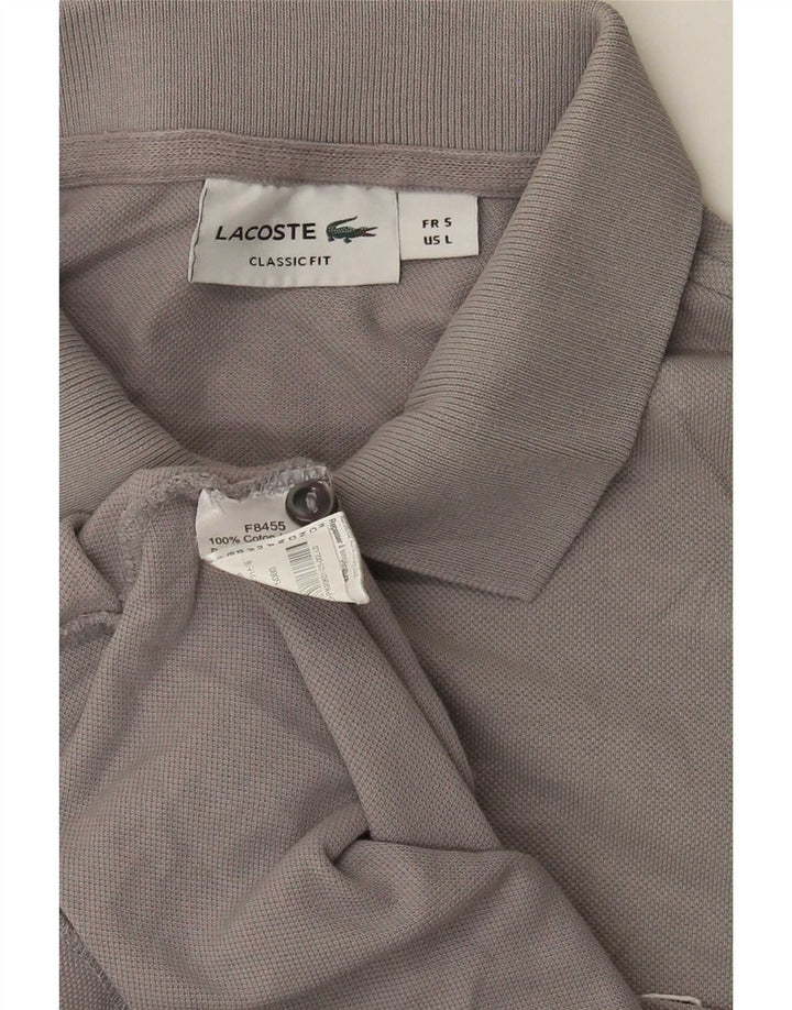 Lacoste Herren-Poloshirt mit klassischer Passform, Größe 5, große graue Baumwolle