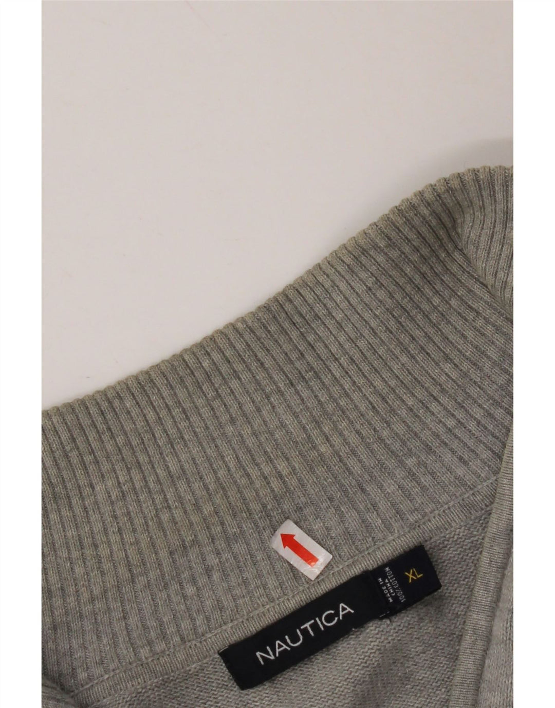 NAUTICA Herren-Pullover mit Reißverschluss am Hals, XL, graue Argyle-/Diamant-Baumwolle