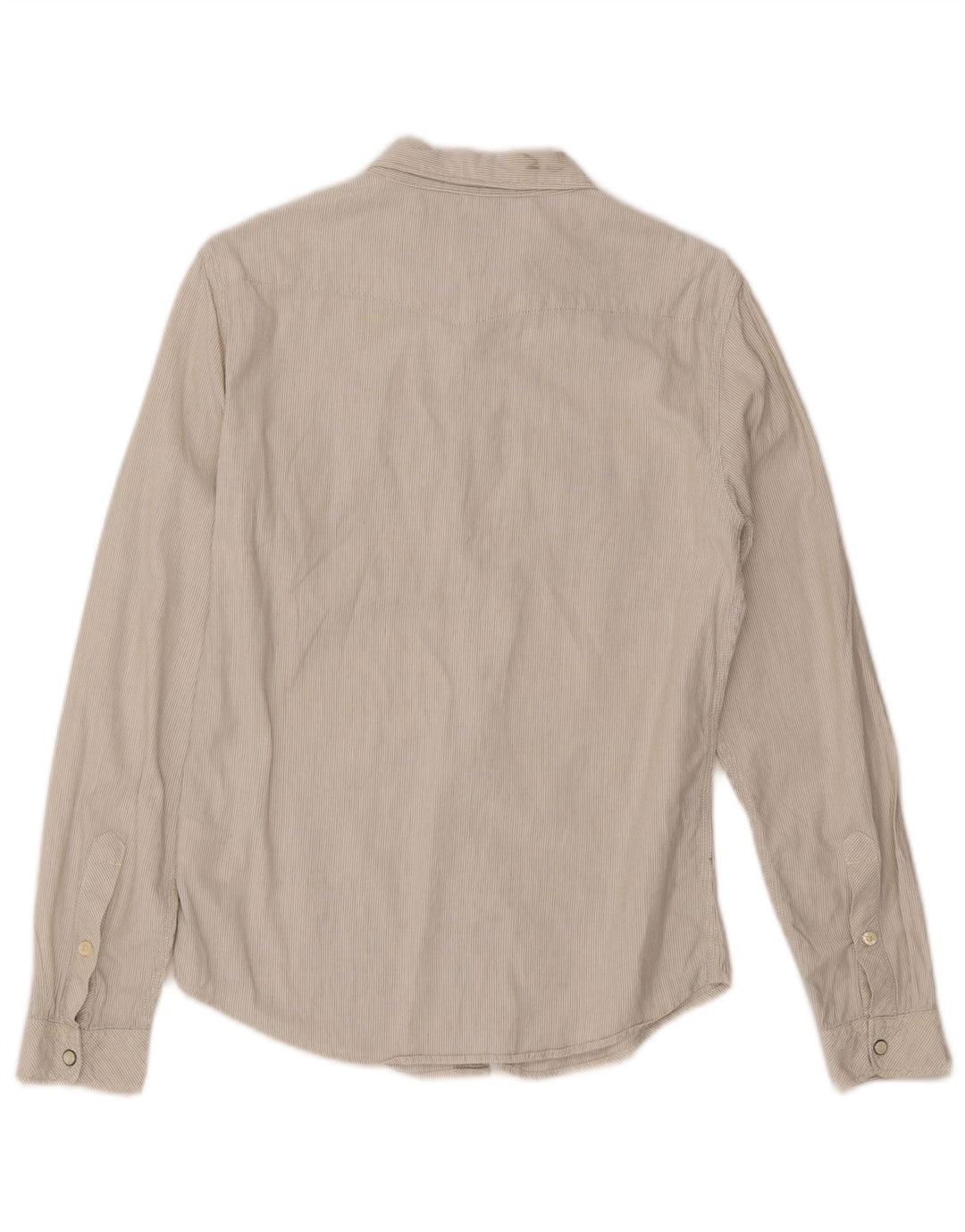 Lee Herren-Flanellhemd, klein, beige Nadelstreifen-Baumwolle