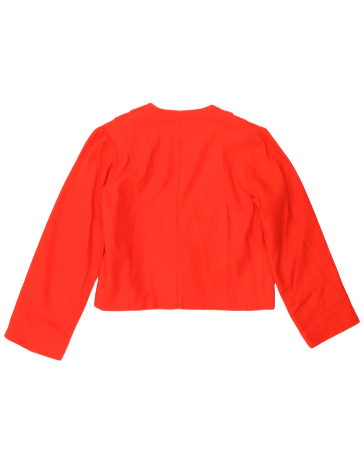 Vintage Damen 1 Knopf Crop Blazer Jacke UK 8 Small Rot