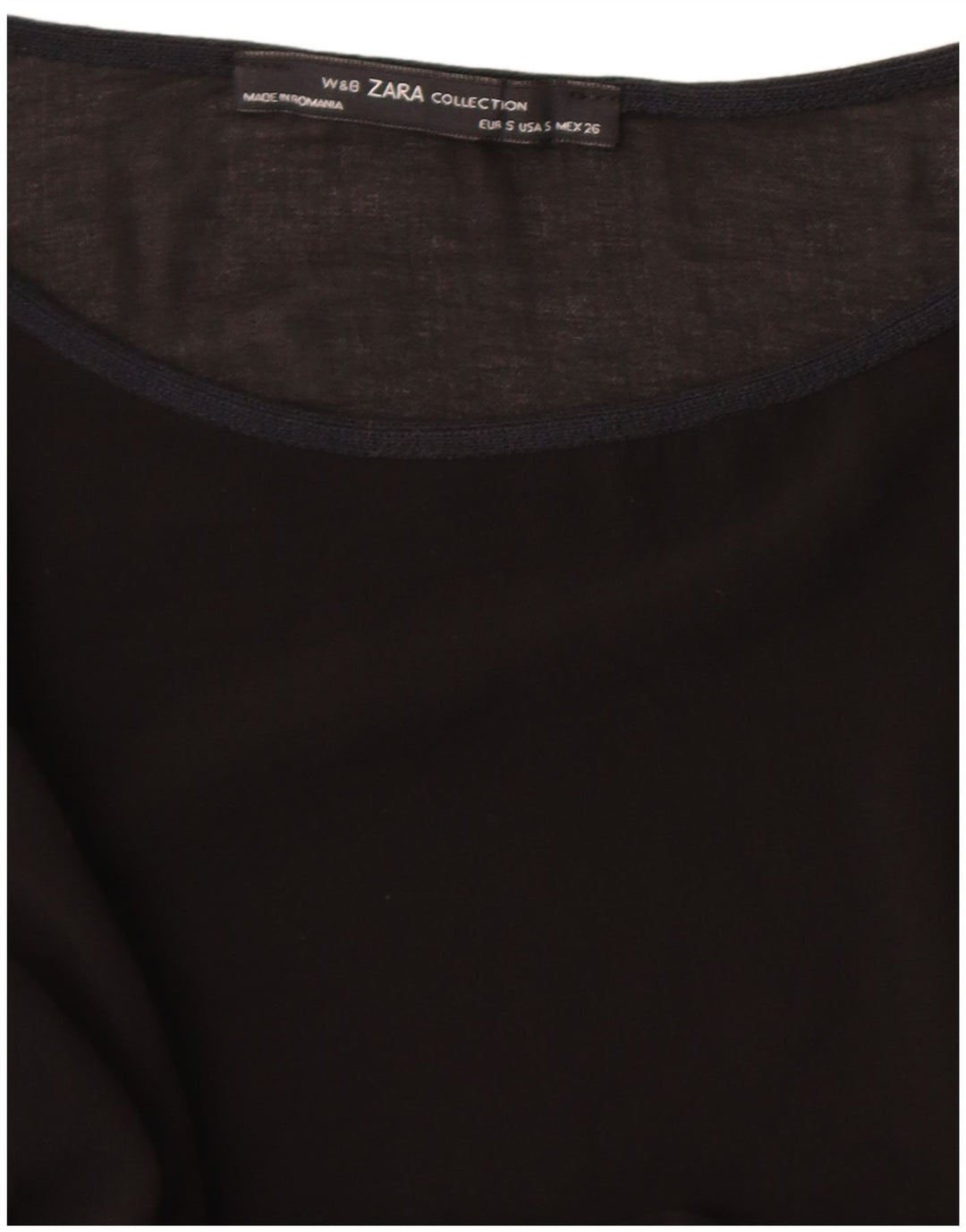 Zara Damen Top 3/4 Ärmel UK 10 Small Schwarz